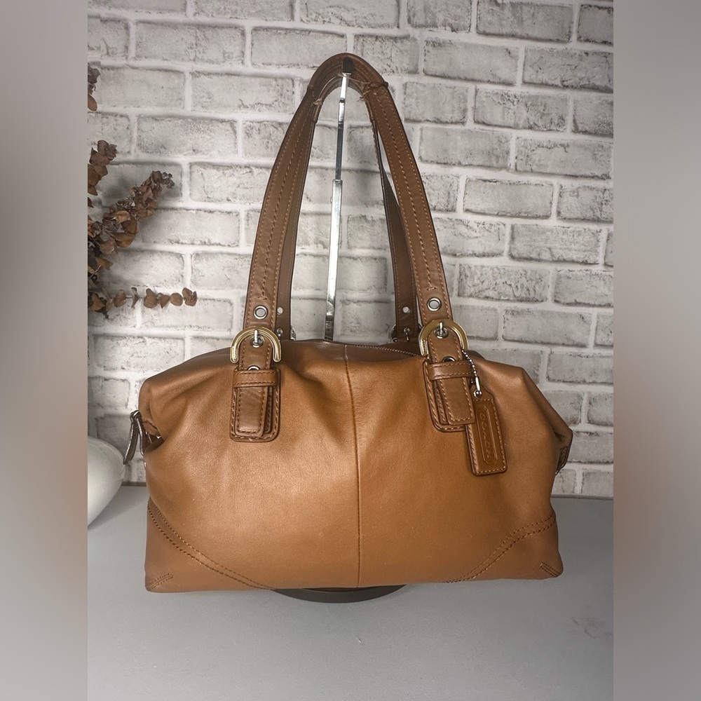 Coach Brown Tan Leather Shoulder Bag